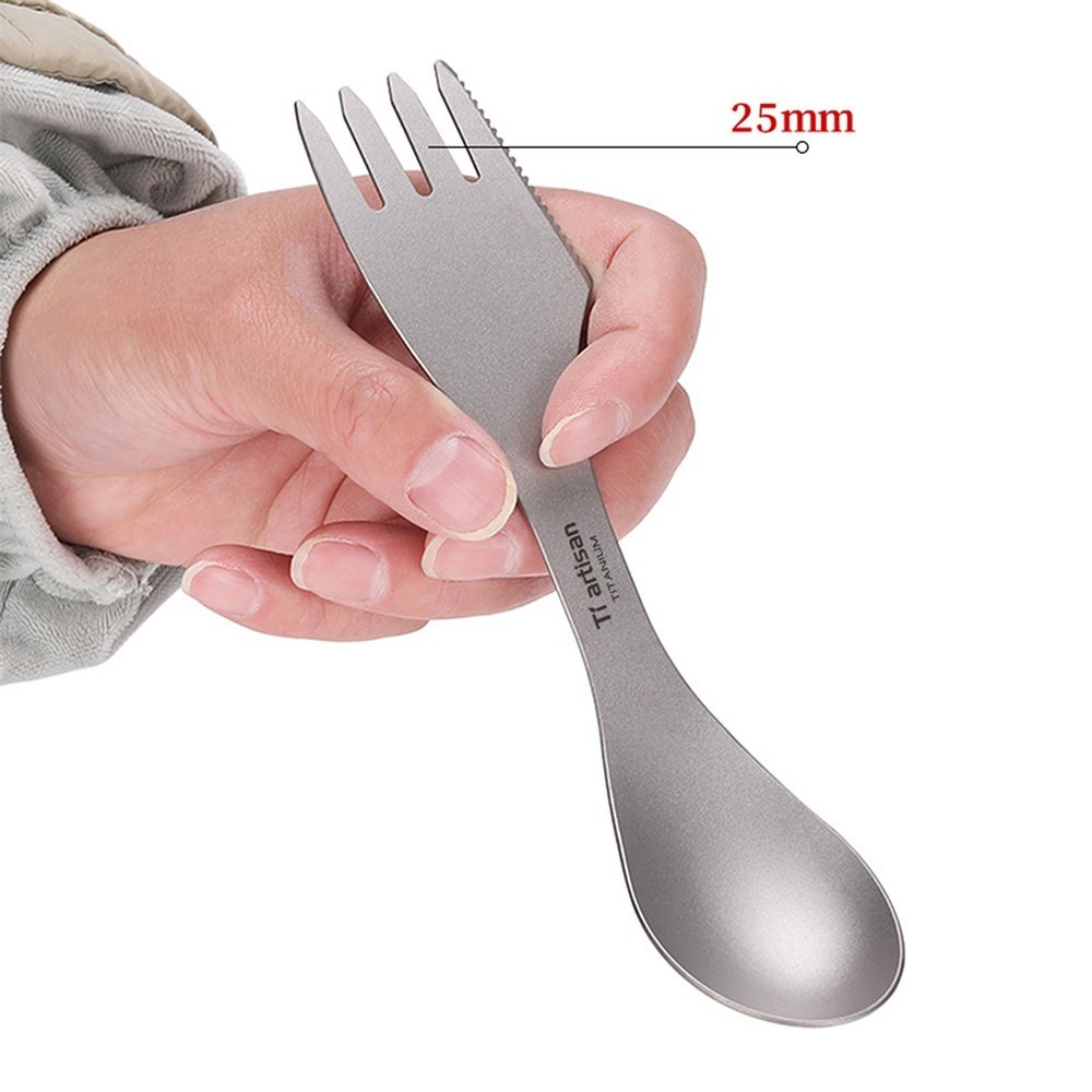 Versatile Spork Camping Practical Spoon Tableware Titanium Ultralight Utensils