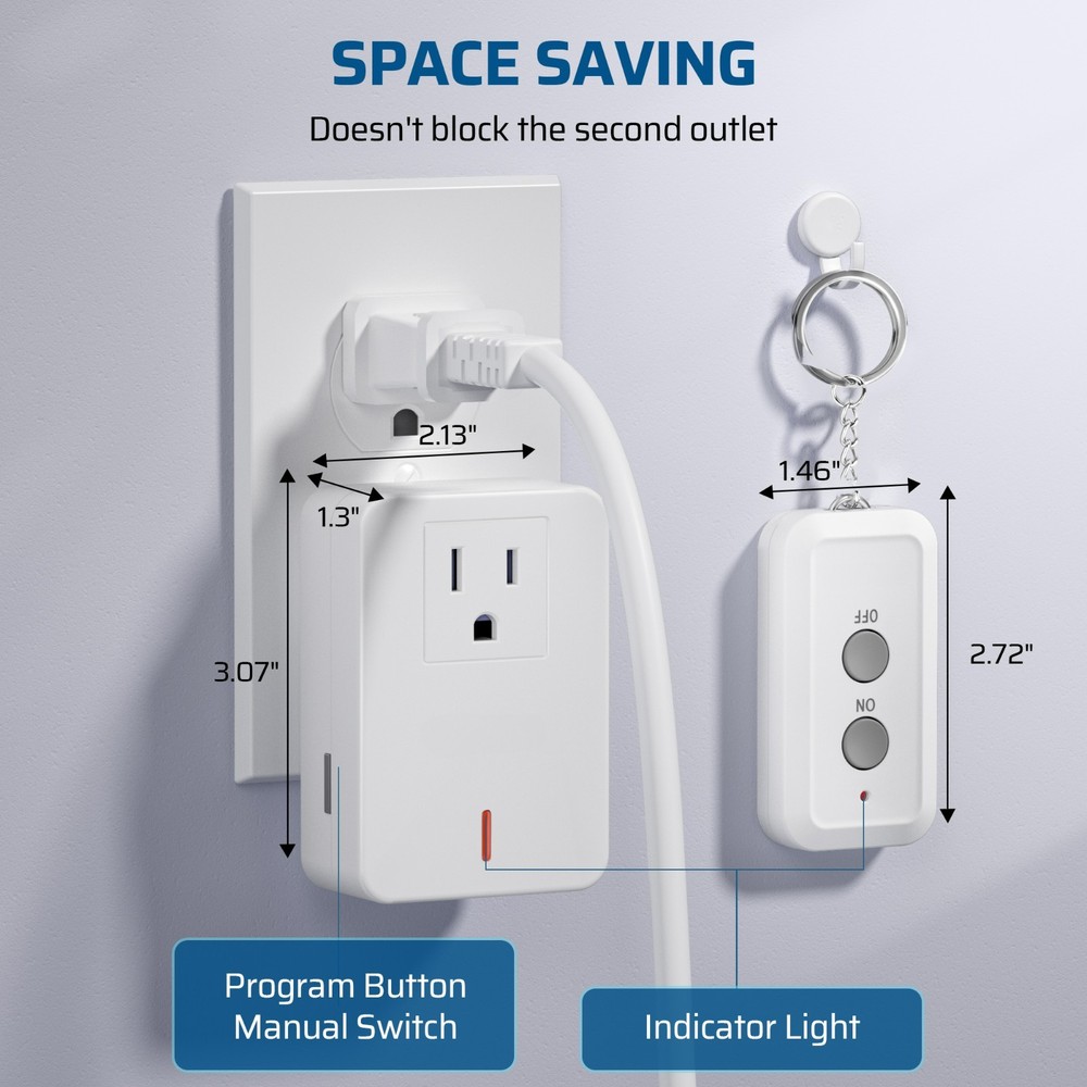 DEWENWILS Indoor Remote Control Outlet, 100ft RF Range, Remote Light Switch Kit