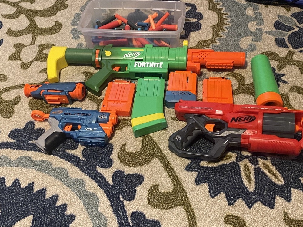 Nerf Gun Collection with Darts And Magazines Also Includes Scope