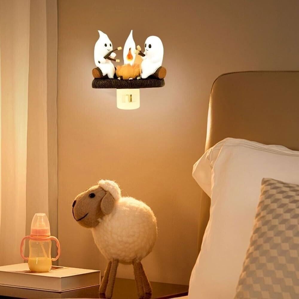 Ghosts Roasting Campfire Flicker Flame Night Light Ghost Roasting Marshmallows