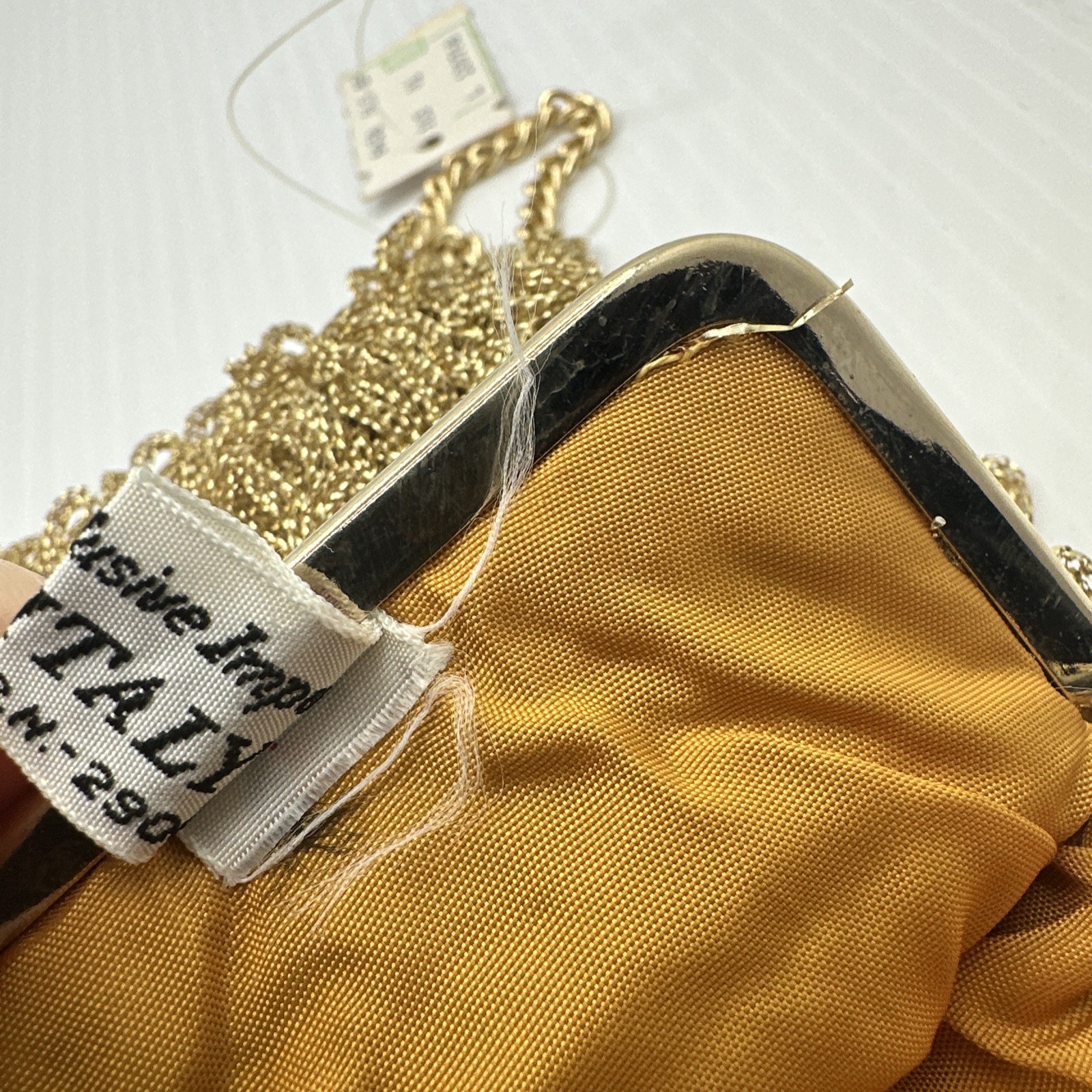 An exclusive import from Italy gold Tone purse R.N. 2906 vintage chain NWT