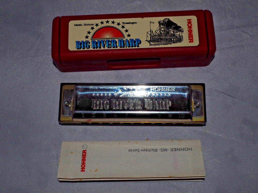 M. HOHNER Big River Harp C Harmonica Made in GERMANY W/Case