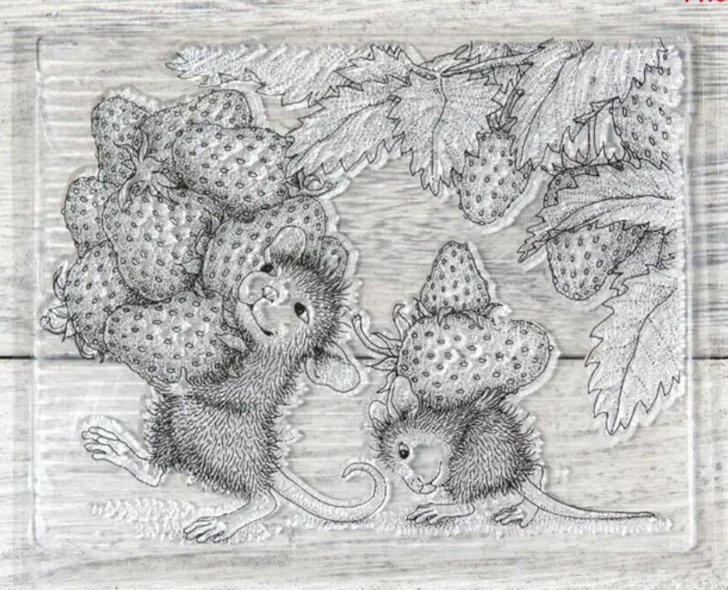 Strawberry Mouse Clear Cling Stamps
