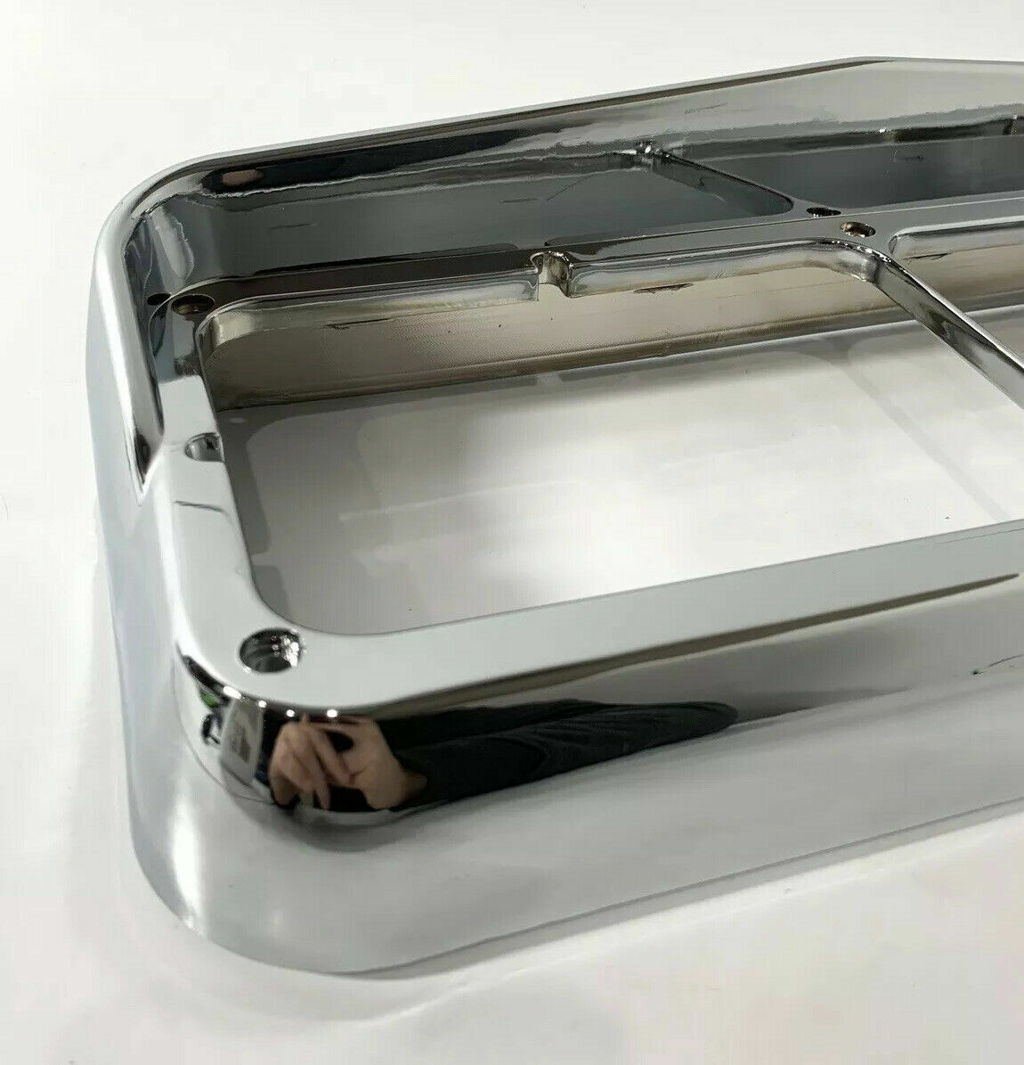 Pair Chrome Plastic Headlight Bezels w/ Visor For Dual Rectangle 4x6 Headlamp