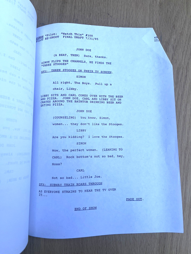 1995 Simon Pilot Re-Shoot TV Television Show Original Script Jacobson Sitcom