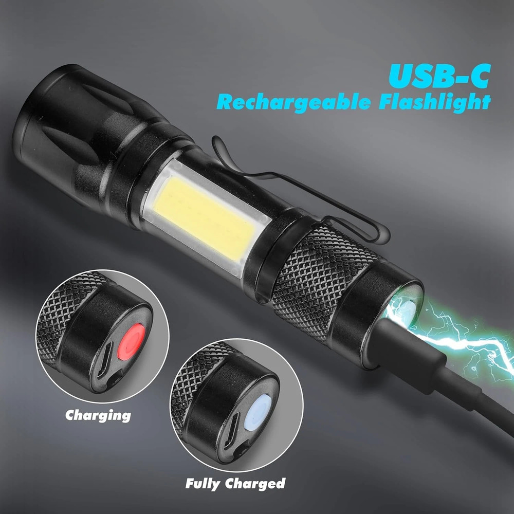 35000000 lumens Small LED Mini Flashlight Pocket Super Bright Torch Rechargeable