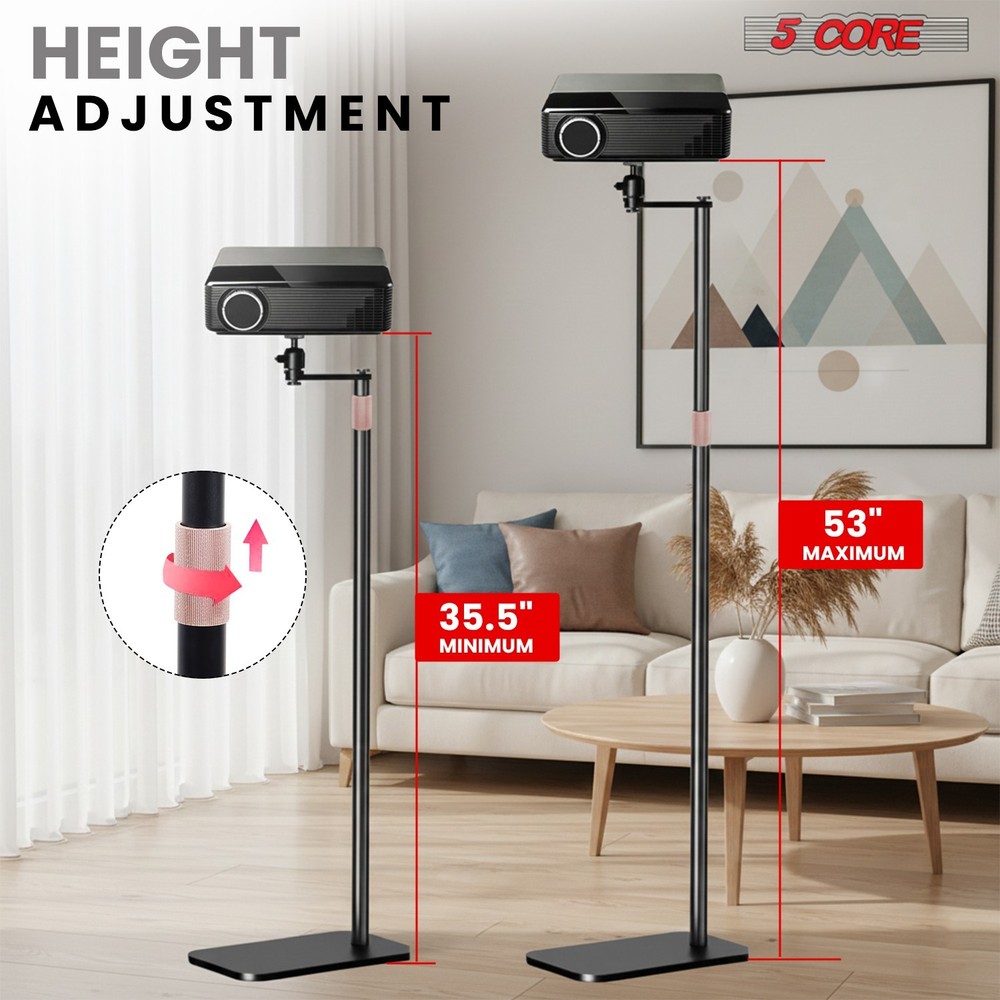 5 Core Projector Stand Floor Adjustable Heavy Base Universal Projectors Support