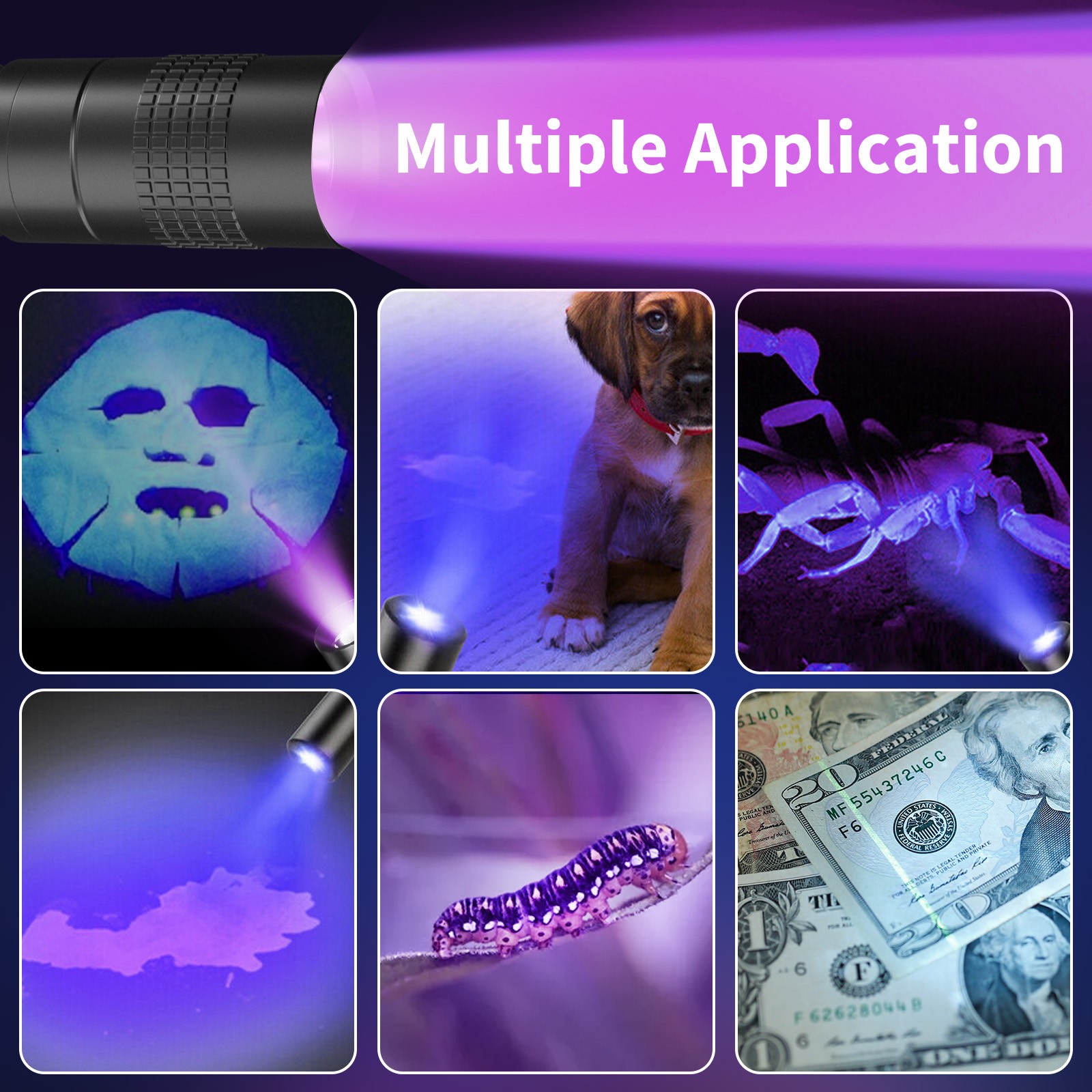 20PACK EDC UV Flashlight Pen Light 395nm Black Light for Pet Urine Detection