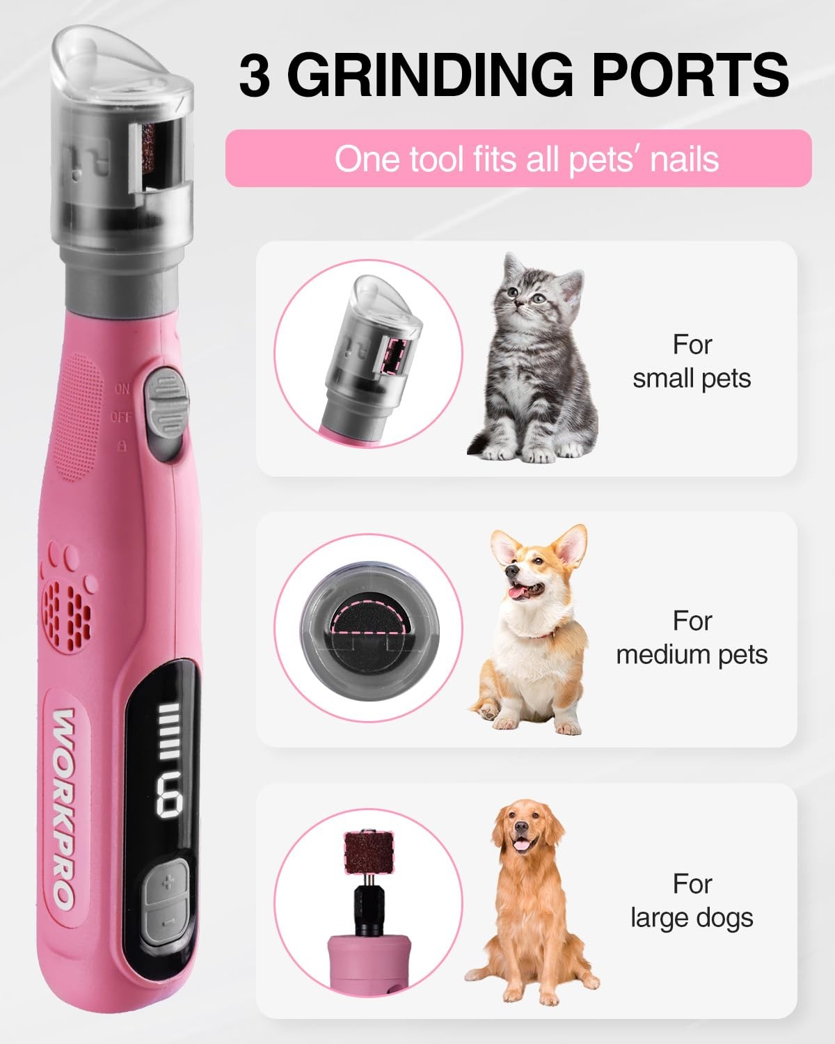 WORKPRO 6-Speed Dog Nail Grinder 70 Accessories Rotary Tool with Storage Bag New