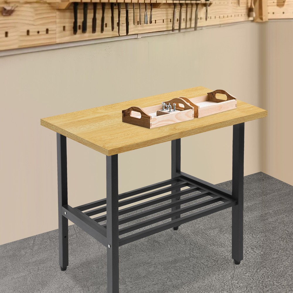 US Wood Color 75x30x3.5cm Adjustable Workbenches Tabletop Rectangular Countertop
