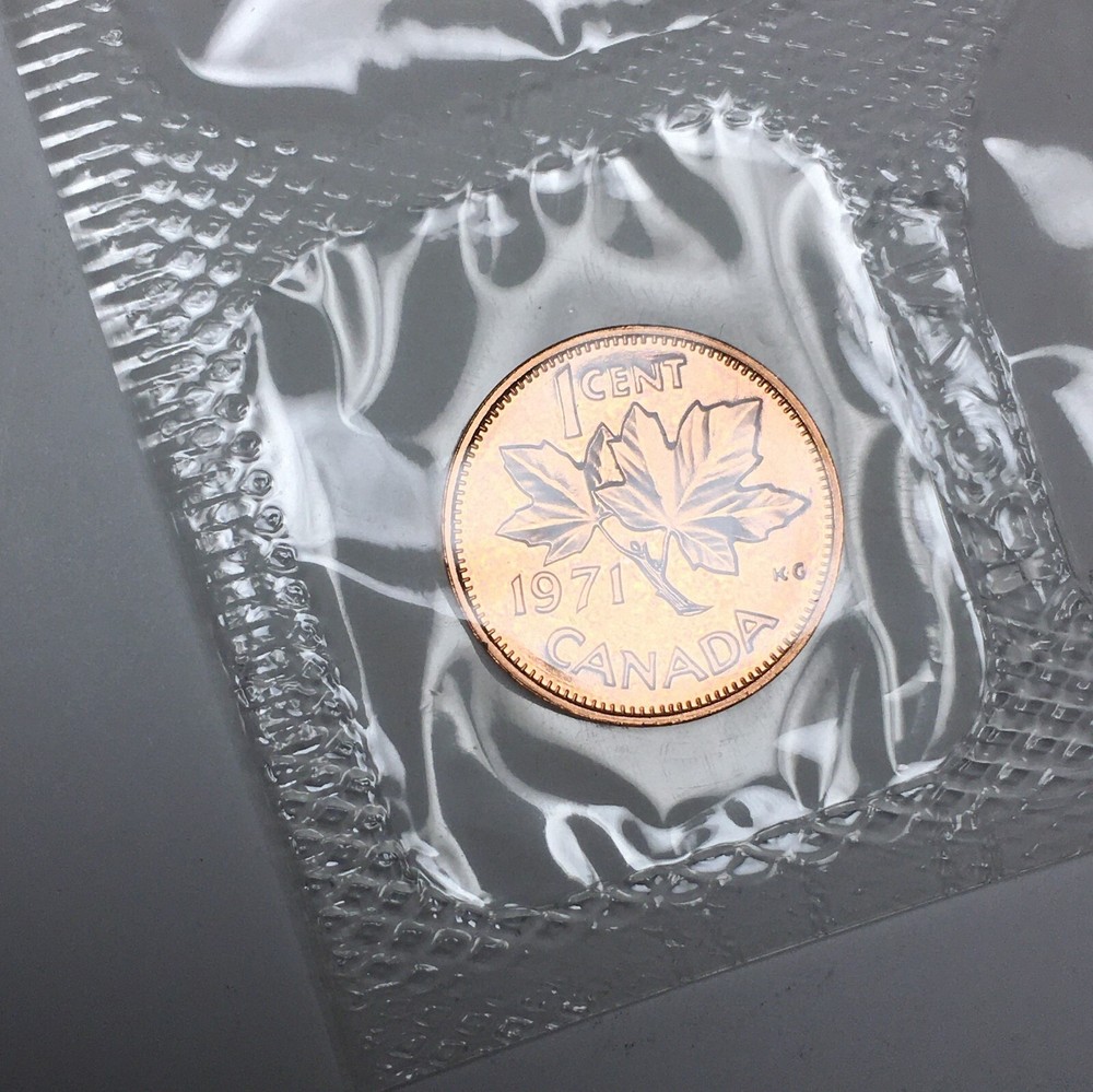 1971 Canada 1 Cent - Proof-Like Mint Cello (UNC) KM#59 - 98% Copper - CA01C71