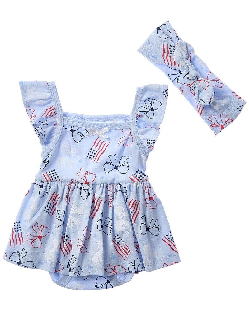 Quiltex Bows Skirted Creeper White 0/3M