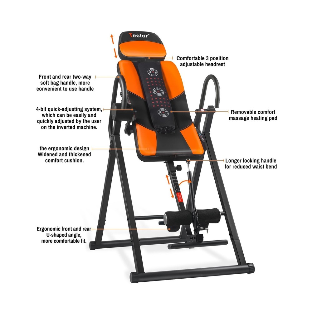 Teclor Inversion Table,Advanced Heat and Massage Function,Strength Training I...