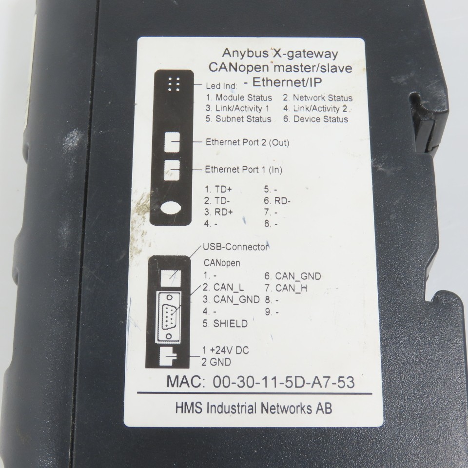 HMS AB7306-B Anybus X-Gateway CANopen EtherNet/IP Adapter 24VDC