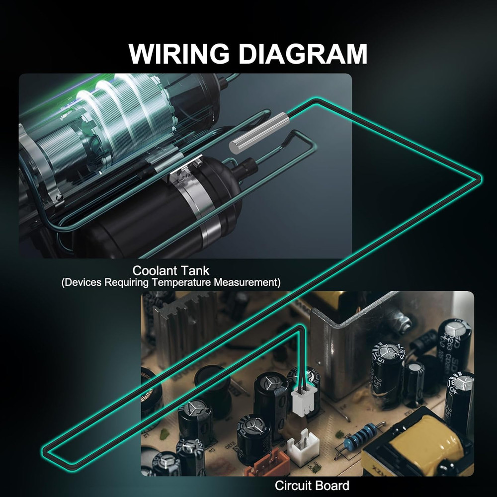 10K Temperature Sensor Probe, 5Pcs 1 Meter Waterproof Temp Sensor Probe, Stainle