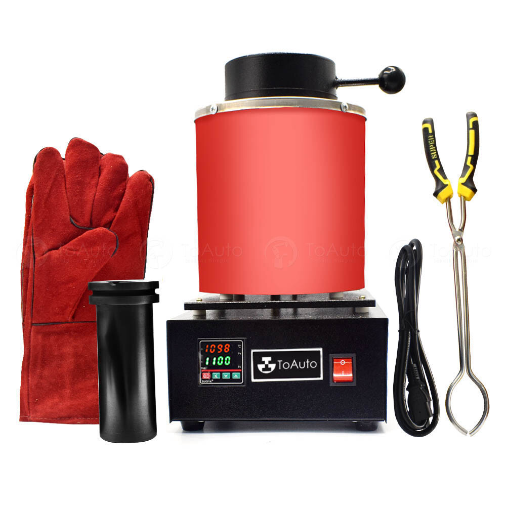 3KG Digital Metal Melting Furnace Jewelry Smelter Kiln Refining Gold Silver 110V