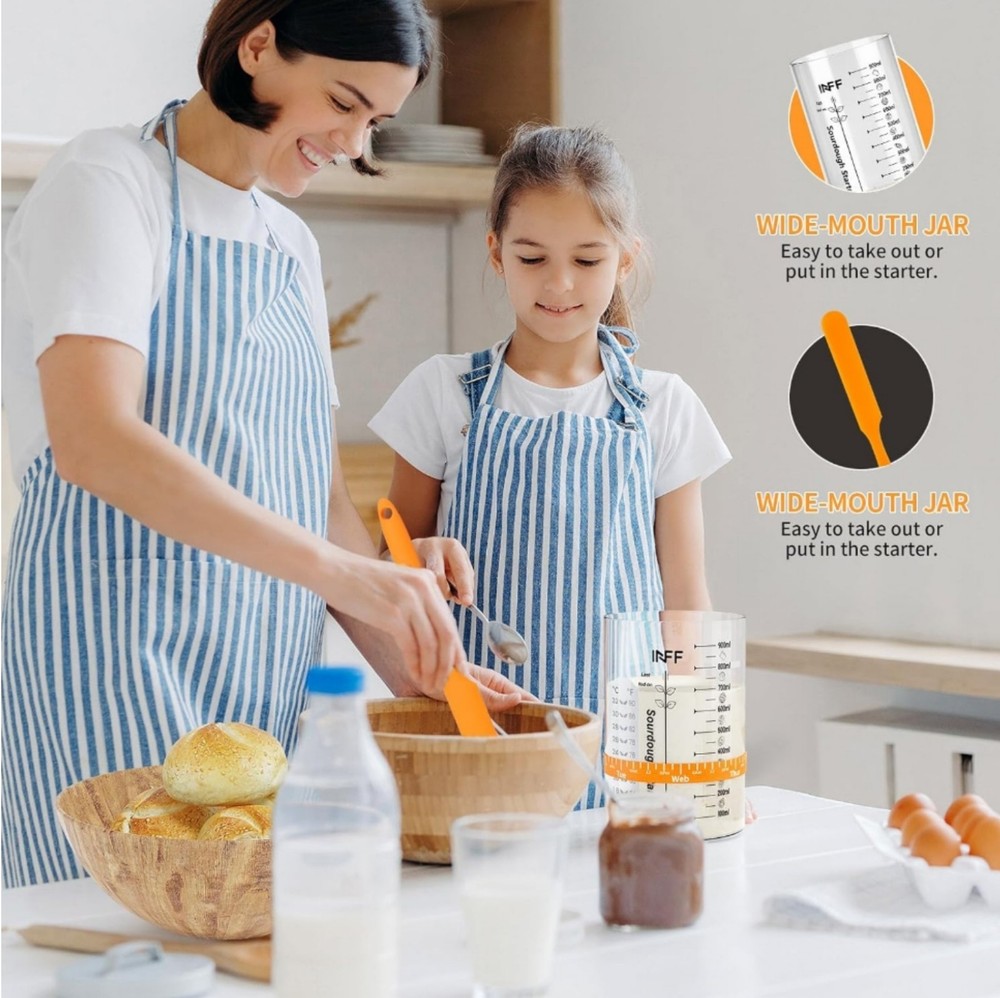 2 Pack Sourdough Bread Starter Kit- 34 oz Large Capacity