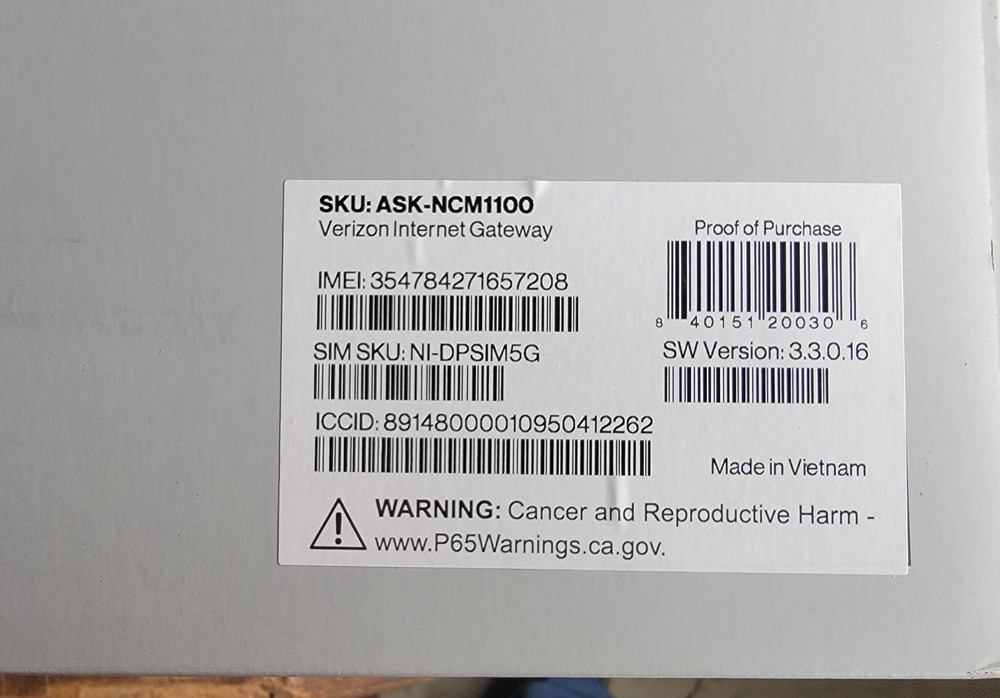 VERIZON INTERNET GATEWAY ASK-NCM1100