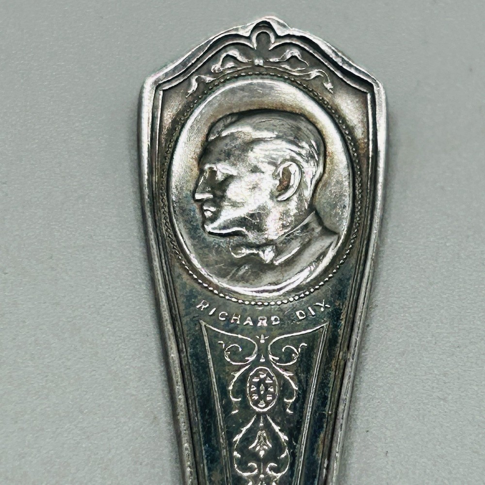 Silent Film Star RICHARD DIX Sterling Silverplate Spoon w image & signature
