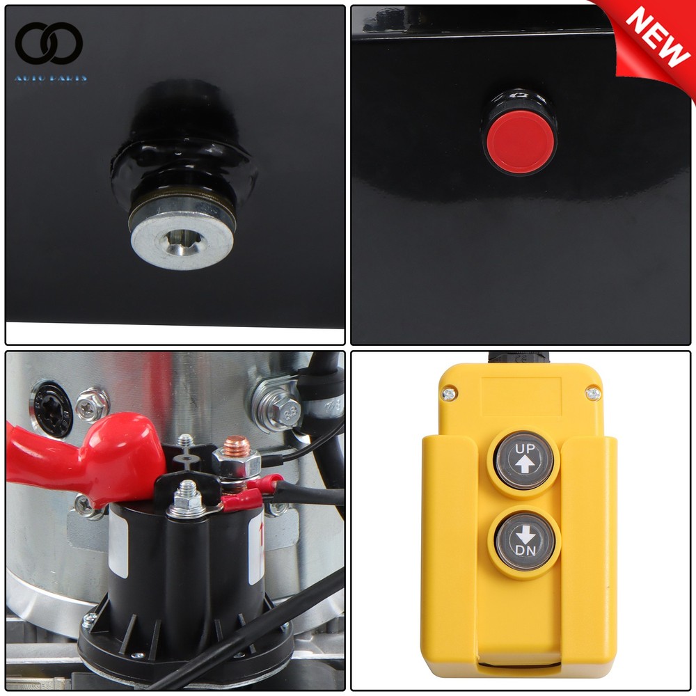 15 Quart Double Acting Hydraulic Pump Dump Trailer Power Unit DC 12V Unit Pack