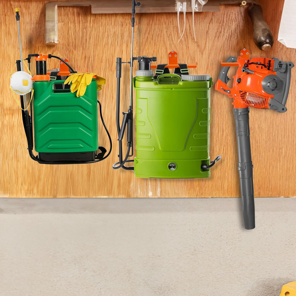 Heavy-Duty Backpack Blower Wall Mount Rack for Garage Organization