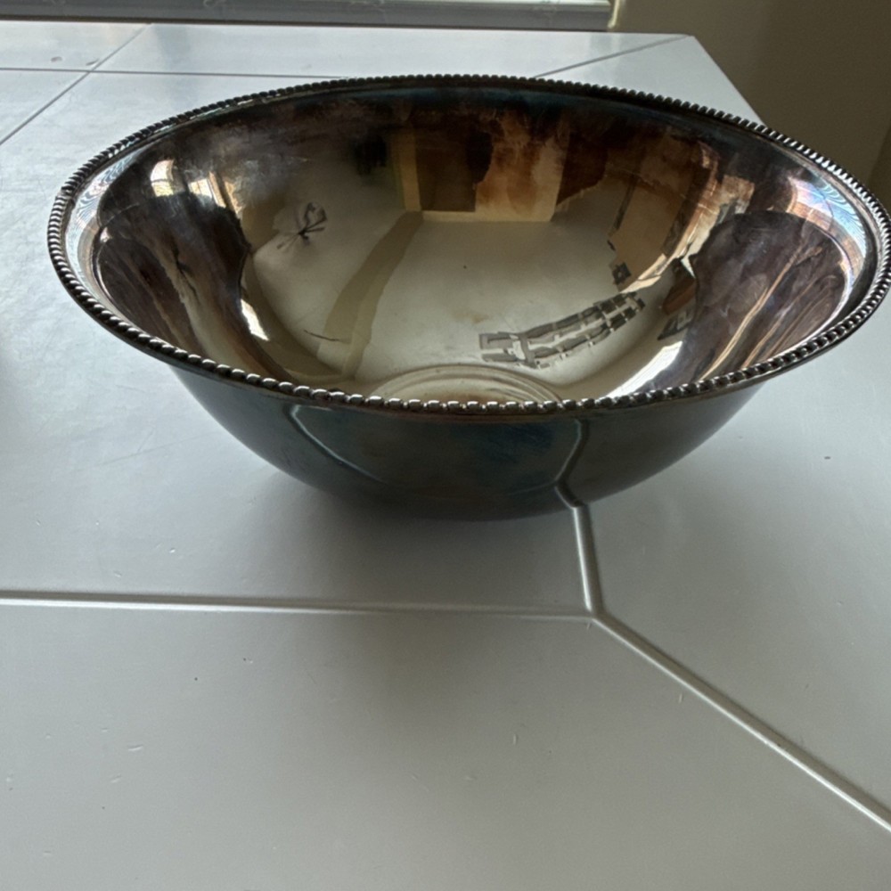 R.R. International Silver Plated Bowl Collectible Decorative Serving