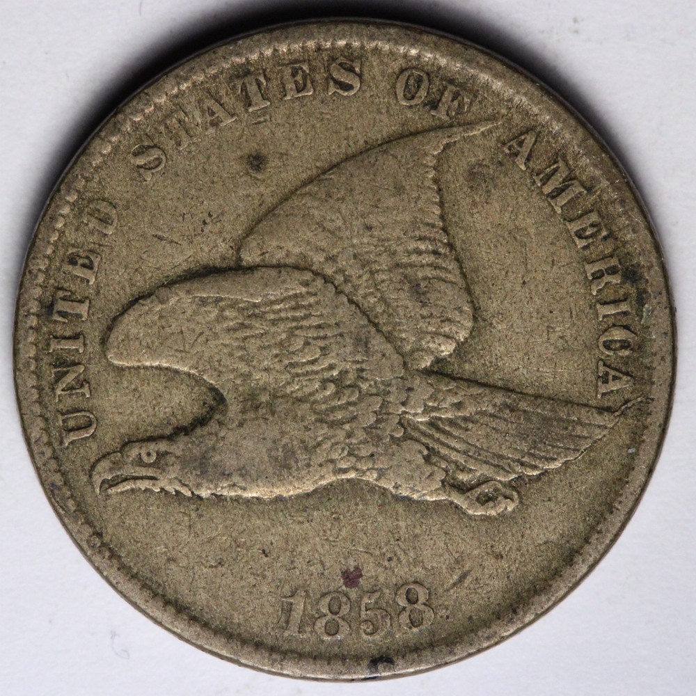 1858 SL Flying Eagle Cent Penny VF E101 KUEE