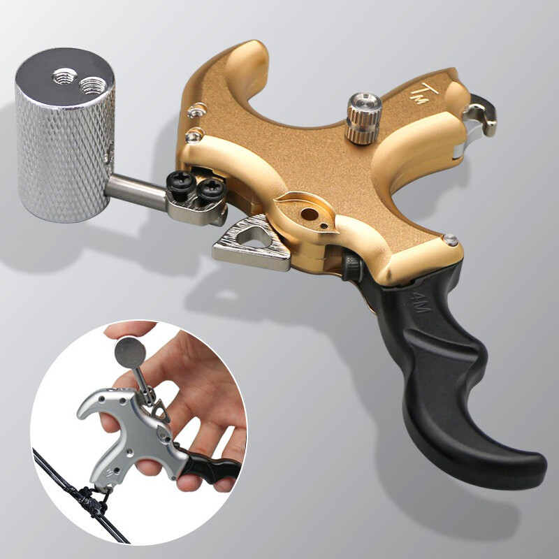 Compound Bow Archery Release Aid 3 4 Finger Grip Thumb Caliper Trigger Hunting