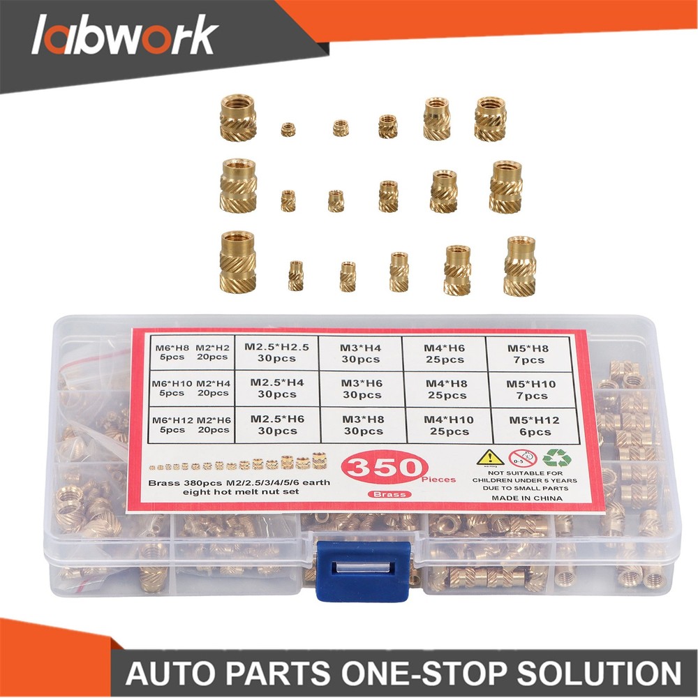 Labwork 350Pcs Threaded Inserts M2-M6 Female Thread Metric Knurled Nuts