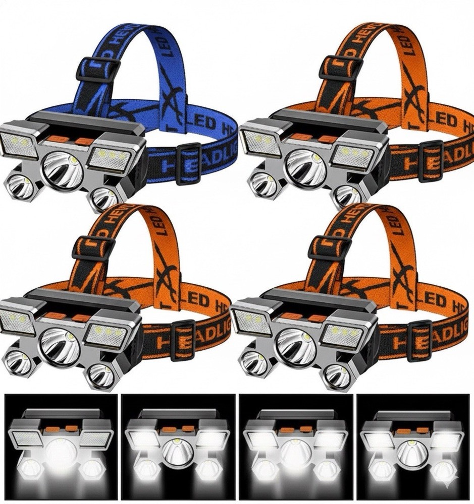 4PCsHeadlight Waterproof Headlamp Night Buddy LED Motion Sensor Head Torch Lamp