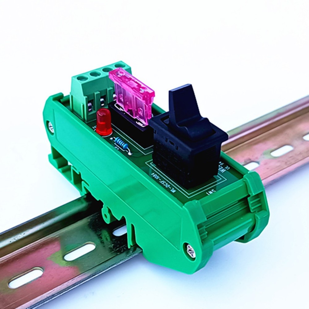 DIN Rail Mount 1 Position Rocker Switch Power Distribution Module Fuse Splitter