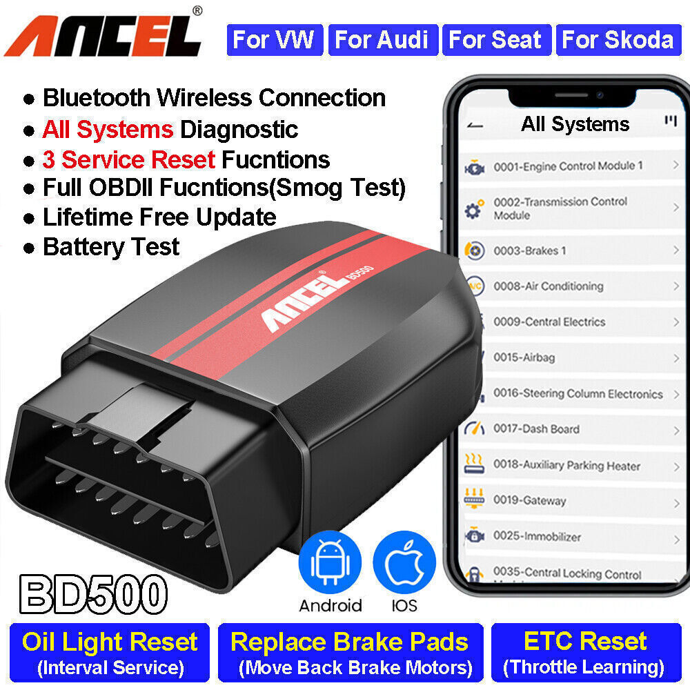 ANCEL All System OBD2 Scanner EPB TPS Oil Car Code Reader for VW Android IOS