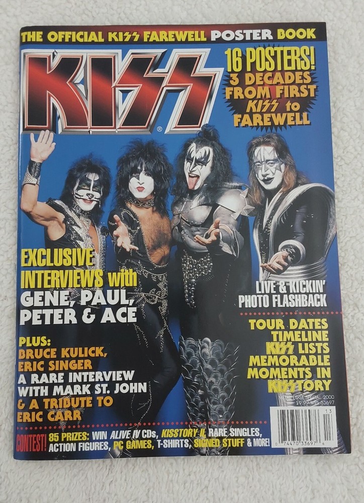 Kiss Official Farewell Poster Book Magazine Metal Edge 2000 16 Posters Rock