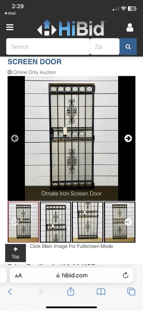 Beautiful Vintage Cast Iron Screen Door