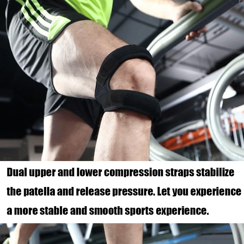 Adjustable Knee Support Double Strap Stabilizer Patella Tendon Arthritis Brace