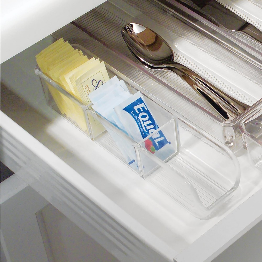 iDesign Plastic Packet and Tea Bag Organizer - Kitchen Storage Large, Clear