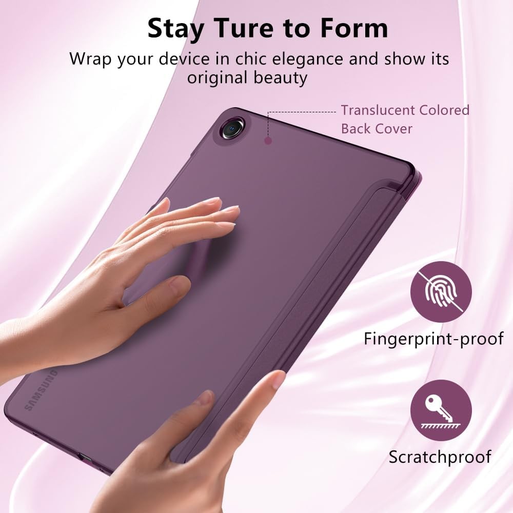 Translucent Back Shell Case for 2023 Galaxy Tab A9 Plus 11 Inch, Slim Stand