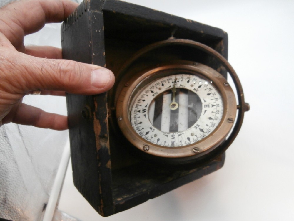 ANTIQUE STAR PATHFINDER COMPASS-BINNACLE "STAR COMPASS CO."
