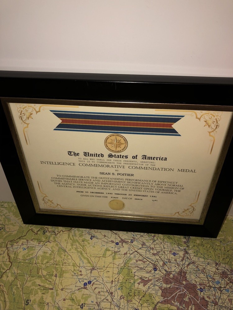 CIA - INTELLIGENCE COMMENDATION COMMEMORATIVE MEDAL CERTIFICATE Type-1