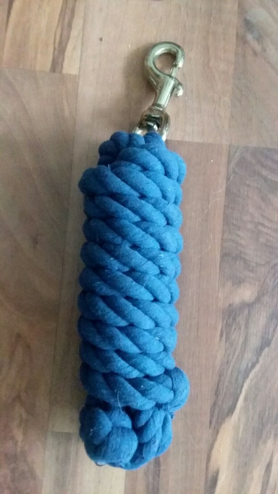 WEAVER SOLID COLOR Blue COTTON LEAD ROPE WITH SOLID BRASS 225 SNAP 35-1910