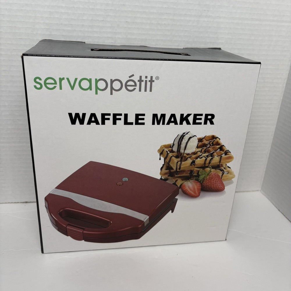 servappetit electric Waffle Maker-Red Nonstick