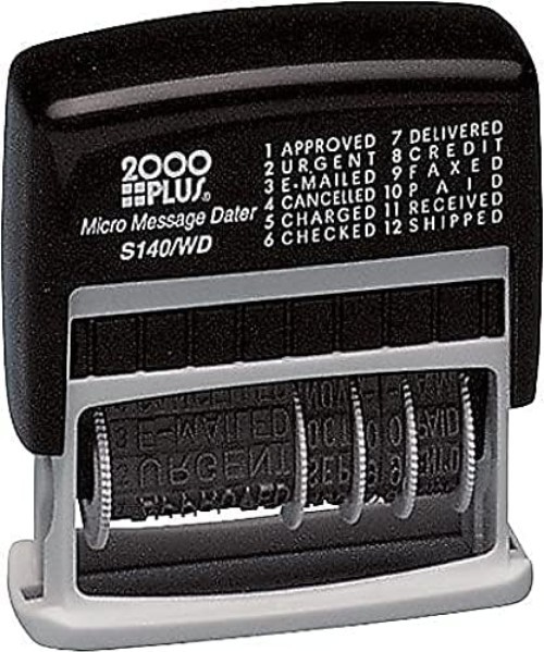 Versatile Self-Inking Dater with Business Phrases - Compact Stamping Solution