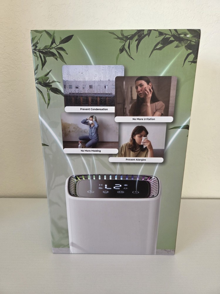 Portable Dehumidifier D3 White Digital Controls Night Mode Timing Powerful Mode
