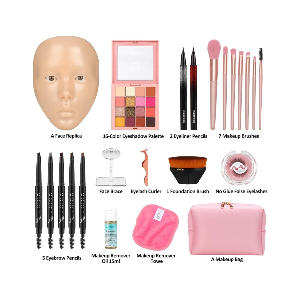 Makeup Mannequin Practice Face Board, Reusable Silicone Makeup Practice Face/...
