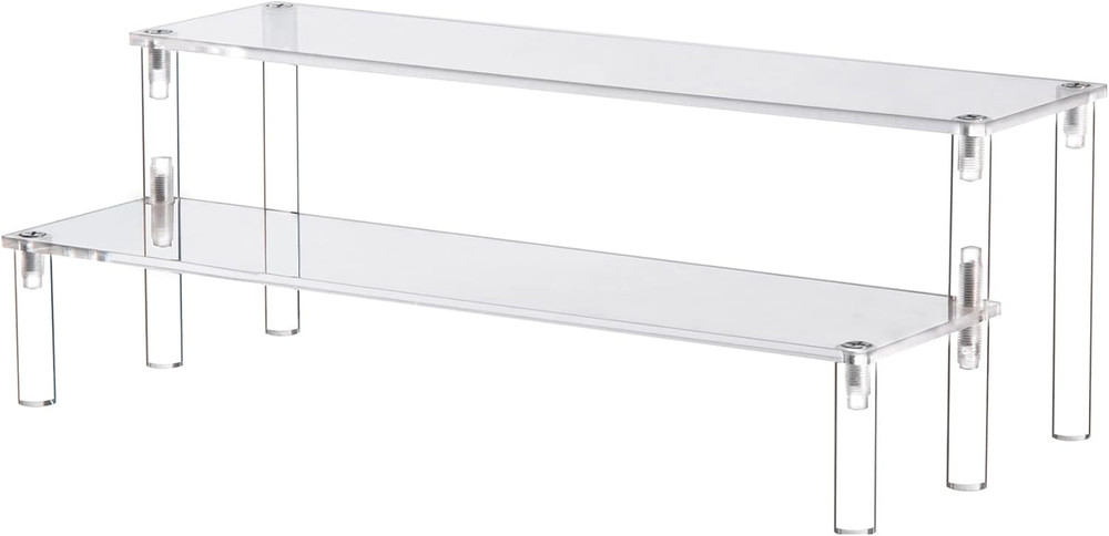 Ihomecooker Clear Acrylic Display Riser 2 Tier Cupcake Stand Shelf