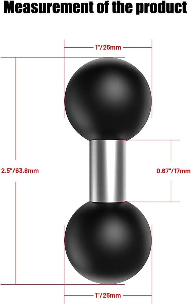 1" Double Ball Mount Adapter for RAM Mounts - Durable, Waterproof & Adjustable