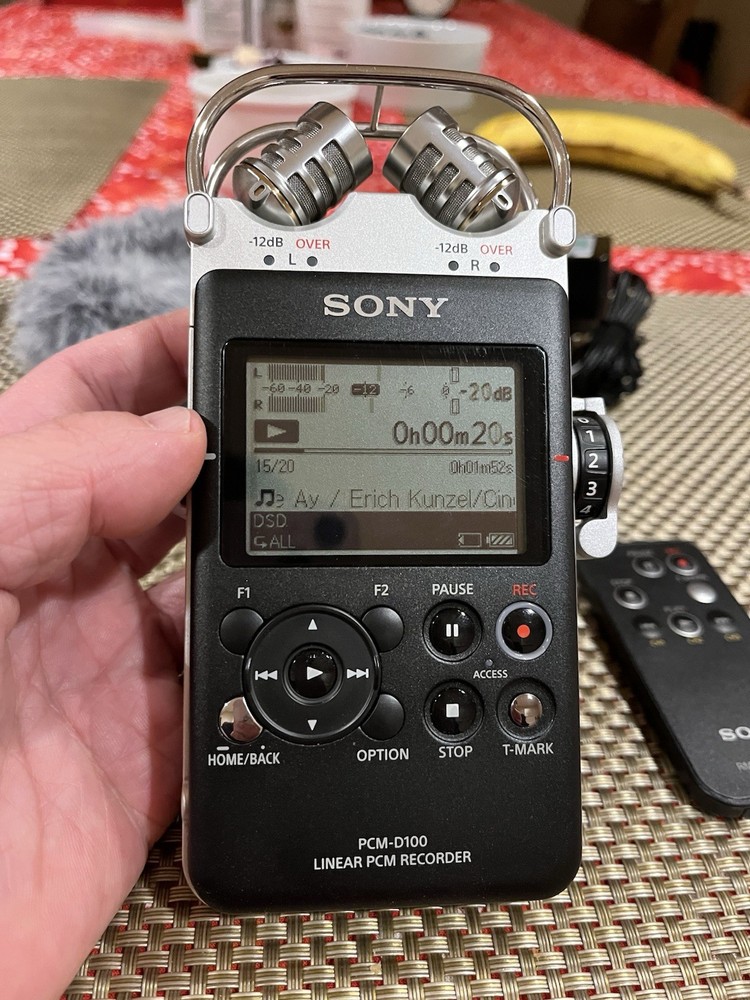 Sony PCM-D100 Digital Recorder Handheld w/ Remote, Windscreen, Case, Power Adapt