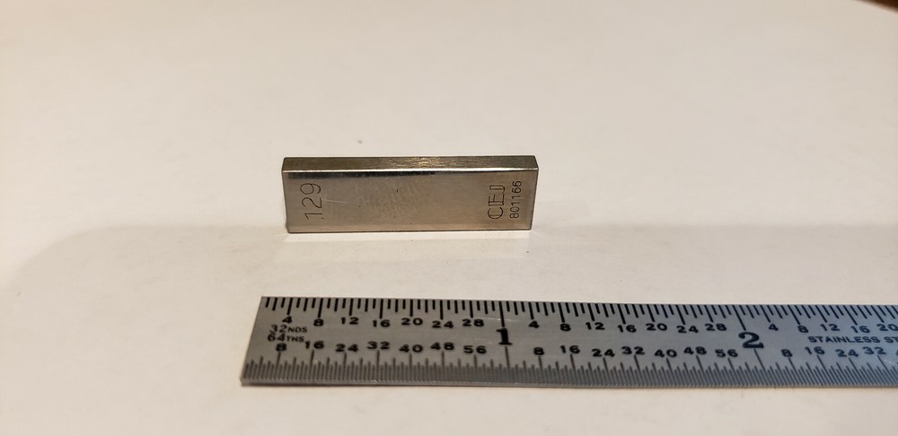 .129" CEJ Rectangular Steel Gage Gauge Block, Grade B