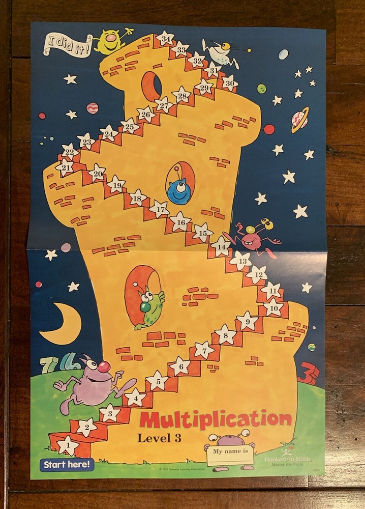 Hooked On Math Level 3 Multiplication • I Did It Progress Chart Poster Only