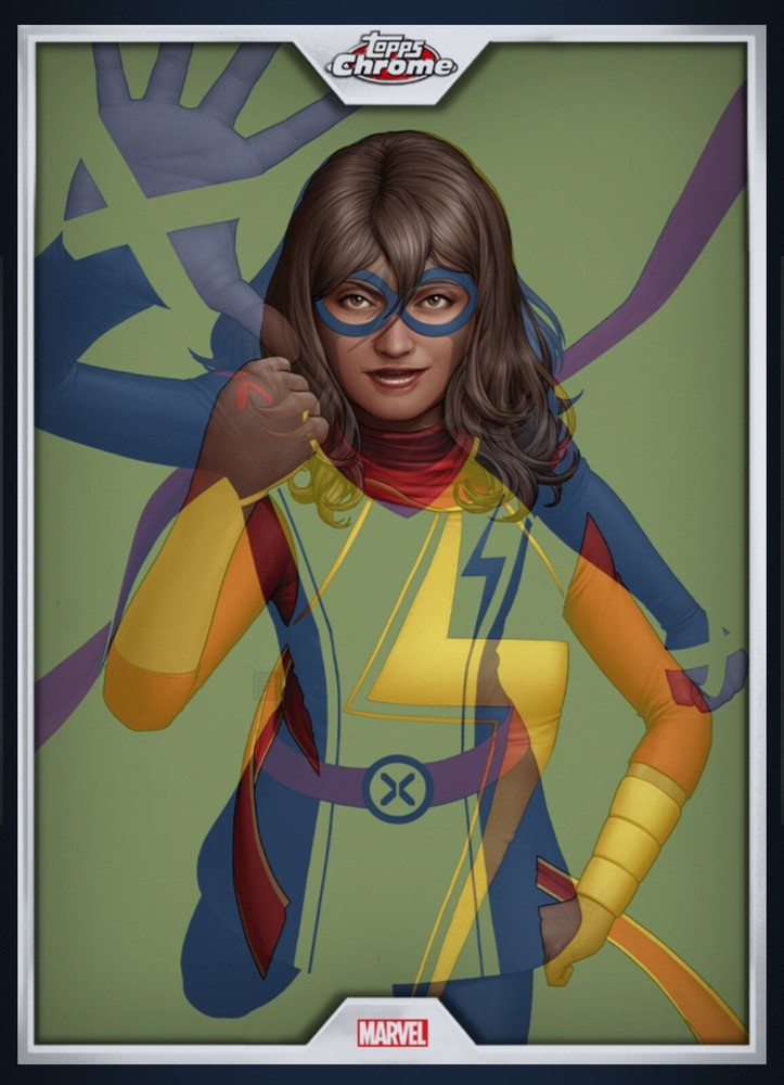 Ms. Marvel- SUPER RARE - 2024 Topps Chrome Marvel - NEGATIVE SPACE Topps Digital